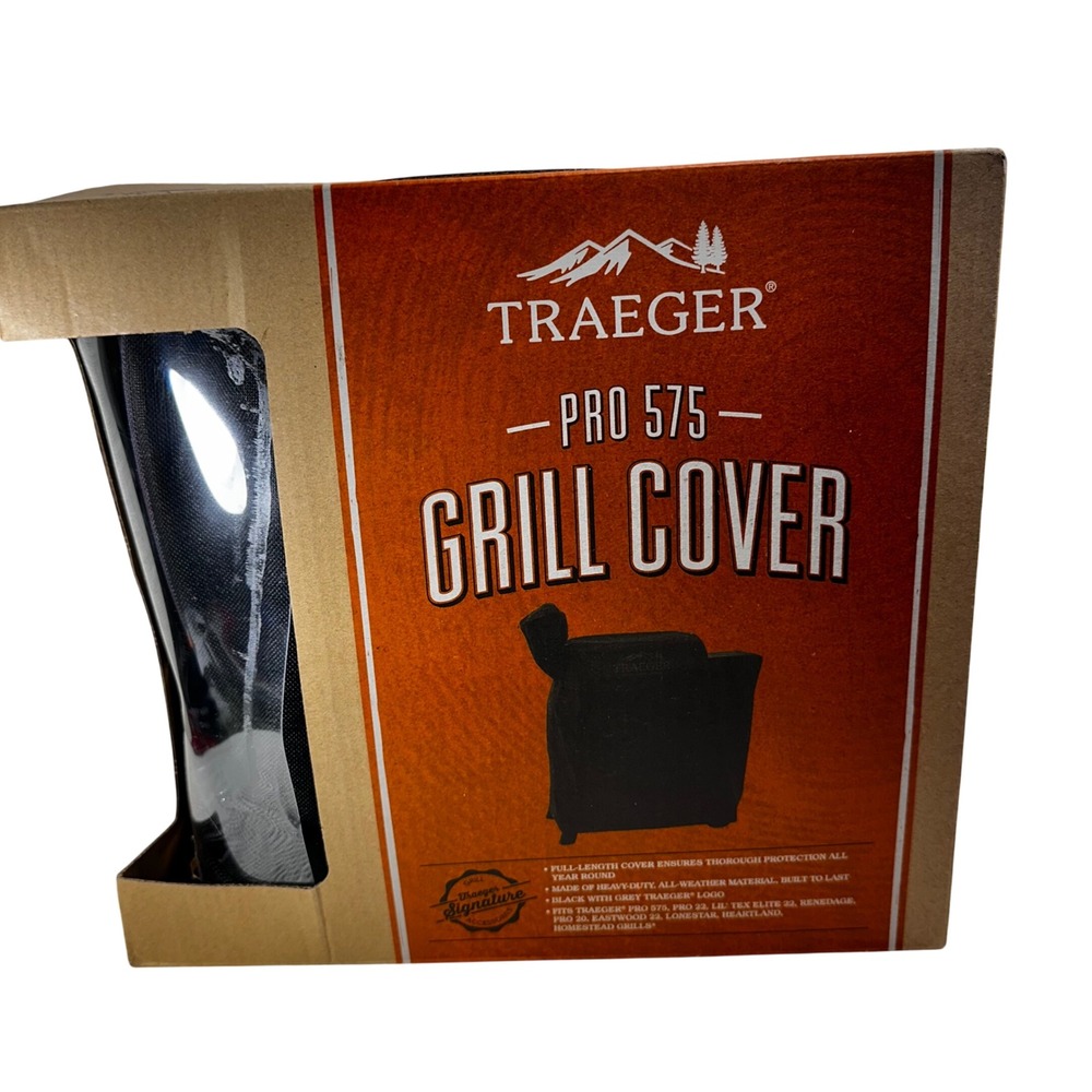 Traeger Pro 575 Grill Cover Black All-Weather Full-Length BAC503 Fits Pro 22 20